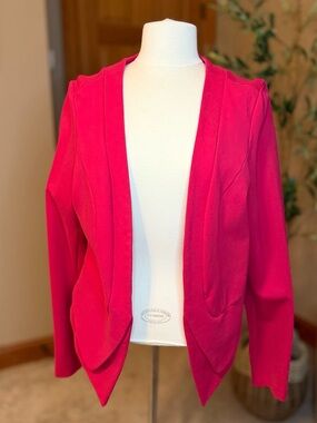 Torrid Fuchsia Peplum Blazer Jacket Barbie Hot Pink Size 1, 1X Stretch READ